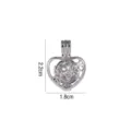 Ciondolo a gabbia cuore argentato dettaglio, design cavo con testo madre, accessorio DIY - Stile Cuore (PL343)