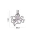 Dettaglio pendente gabbia polpo argento con dimensioni altezza 3,6cm e larghezza 3,3cm per gioielli. - Stile Polpo (PL358)