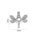 Ciondolo gabbia perle libellola argento DIY accessorio gioiello animale 2.8x3.2cm - Stile Libellula (PL362)