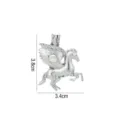Ciondolo cavallo alato argentato medaglione vuoto accessorio gioielli DIY 3.8x3.4cm animale - Stile Pegaso (PL388)