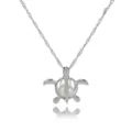 Silberne Schildkrötenkäfig Anhänger Halskette mit Perle für DIY Schmuck Accessoire. - Kleine Schildkröte (NY148)