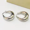 Chunky silver-plated U-shaped hoop earrings, 10mm thick crescent minimalist hollow design. - Steel Polished / 18K Gold / Silver