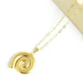 Gold plated stainless steel spiral pendant necklace fashion jewelry for women daily wear - Spiral Pendant