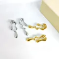 Minimalist irregular fluid metal earrings set, chic stainless steel gold and silver drop earrings for women. - Gold Lava Waterdrop