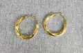 Gold twisted hoop earrings minimalist stainless steel 18k gold plated fashion jewelry. - Gold 4