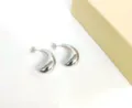 Stainless steel crescent hoop earrings, sleek silver minimalist ear jewelry for daily wear. - Banana Shape Steel