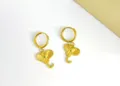 Stainless steel 18K gold plated elephant hoop earrings minimalist fashion jewelry design - Elephant Style (HJ1106a) / Gold