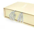 Silver tone multi-strand ball hoop earrings, stylish metallic statement jewelry for women. - Diamond Style / Silver