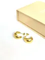Chunky gold C-shaped hoop earrings for women, polished 18k gold plated stainless steel. - Style 1 (Small Size) / Gold