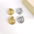 Gold and silver spiral earrings variant, stylish geometric metal hoop earrings for women. - Spiral Gold