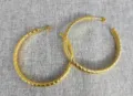 Minimalist 18K gold plated stainless steel threaded twisted hoop earrings, chic jewelry variant. - Steel 6