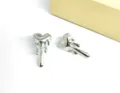 Stainless steel melting heart earrings, trendy silver geometric lava ear studs for women accessories - Heart Lava Steel