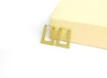 Gold stainless steel rectangular textured hoop earrings, stylish geometric variant. - Rectangular Texture / Trapezoid Gold