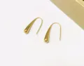 Elegant 18k gold plated stainless steel teardrop hook earrings for stylish modern women. - L / Gold