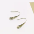 Minimalist silver stainless steel teardrop hook earrings variant, sleek and modern. - L / Steel
