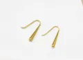 Minimalist 18K gold plated stainless steel teardrop hook earrings for daily chic wear. - S / Gold