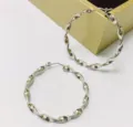 Stainless Steel Twisted Hoop Earrings Simple Silver Large Circle Earrings for Women - Circle Style / 20mm / Steel