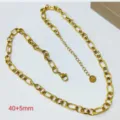 Fashion 18K gold plated stainless steel textured oval chain necklace for women, chic clavicle chain. - Gold (Wavy Hollow Design)