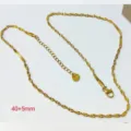 Gold stainless steel twist collarbone chain necklace with extension for modern women fashion. - Gold (Double Layer Design)