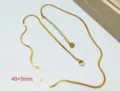 Stylish Gold Stainless Steel Herringbone Collarbone Chain 40+5mm Fashion Necklace - Gold 4
