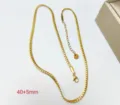 Gold Flat Chain Necklace 40+5mm Choker Adjustable Link Stainless Steel Jewelry Item - Gold 5