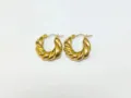Trendy 18K gold plated stainless steel twisted hoop earrings, chic INS European fashion jewelry. - Gold 6