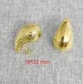 Gold hammered teardrop crescent stud earrings stylish metallic geometric jewelry for women - Waterdrop Hammer Texture / Gold