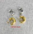 Chunky gold and silver hoop earrings, stylish C-shaped design, perfect daily fashion jewelry. - Shiny Arc