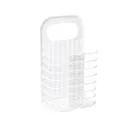 White foldable plastic laundry basket wall mounted home bathroom hamper storage organizer - 47*17*28cm / White