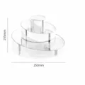 Organisateur de maquillage rotatif en acrylique transparent avec schéma des dimensions. - Double Paroi Transparente