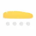 Yellow leaf-shaped silicone sink splash guard with suction cups for kitchen water control. - Yellow