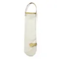 Kitchen hanging mesh storage bag for garlic and vegetables with portable handle organizer - S / White