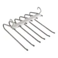 Stainless steel folding pants hanger, multi-layer space-saving magic clothes rack for closet storage. - White