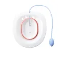 Postpartum sitz bath basin for women, portable toilet soak tub with flush pump for care. - With Flusher / Pink