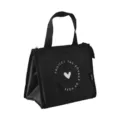 Black insulated lunch bag with secure zipper and durable handle for daily school office use. - Short Heart Style / Black