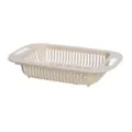 Retractable sink dish drying rack kitchen plastic vegetable fruit basket drain organizer - Beige