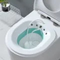 Collapsible sitz bath for postpartum care, portable plastic hip wash basin for toilet use. - Standard Type / Green