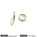 Stainless steel round spring clasp detail view, showcasing thickness, inner and outer diameter. - Round Clasp / 16mm / Gold