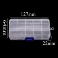 Boîte de rangement en plastique transparent détail dimensions, organiseur 10 compartiments. - Style Rectangulaire 10 Grilles / 1 Pièce