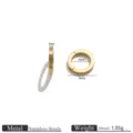 Stainless steel round spring clasp detail, 14mm outer diameter, 10mm inner, 2mm thick connector - Round Clasp / 14mm / Gold