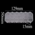 Boîte de rangement en plastique transparent à 12 grilles, organisateur de petits objets 129x50mm - Style Acrylique Rectangulaire 12 Grilles