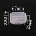 Boite de rangement en plastique transparent petit organiseur pour composants de bijoux 67mm - Style Rectangulaire Grille Unique / 1 Pièce