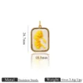 Pendentif de bijoux ovale en acier inoxydable broderie fleur collier DIY accessoires. - Style Ovale Tournesol Jaune (1) / 26.7x18.5mm