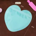 Bolsa premium de cierre hermético azul claro con forma de corazón para joyas, tamaño 15x15cm - 15*15cm / Azul claro
