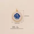 Ciondolo conchiglia blu dipinto a mano accessorio gioielli DIY in rame dorato fine - Ciondolo Conchiglia Blu