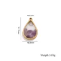 Pendentif en pierre de cristal naturel en forme de goutte d'eau pour bijoux de collier. - Pierres d'améthyste en forme de goutte