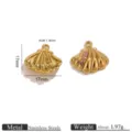Colgantes de dije de concha de acero inoxidable accesorios de joyería DIY oro piedra rosa - Concha-Rosa