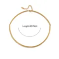 Gargantilla rígida de tubo redondo de acero inoxidable dorado joyería minimalista 40+5cm - Estilo Tubo Ajustable / Dorado