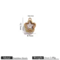 Stainless steel vintage star double loop pendant DIY necklace jewelry making accessory - Five-Pointed Star Double Loop Pendant / 12.7x9.7mm (Hole 1mm) / White