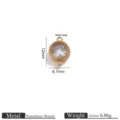 Stainless steel round crystal pendant double loop connector DIY jewelry part 12mm - Round Double Loop Pendant / 12x8.1mm (Hole 1mm) / White